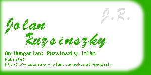 jolan ruzsinszky business card